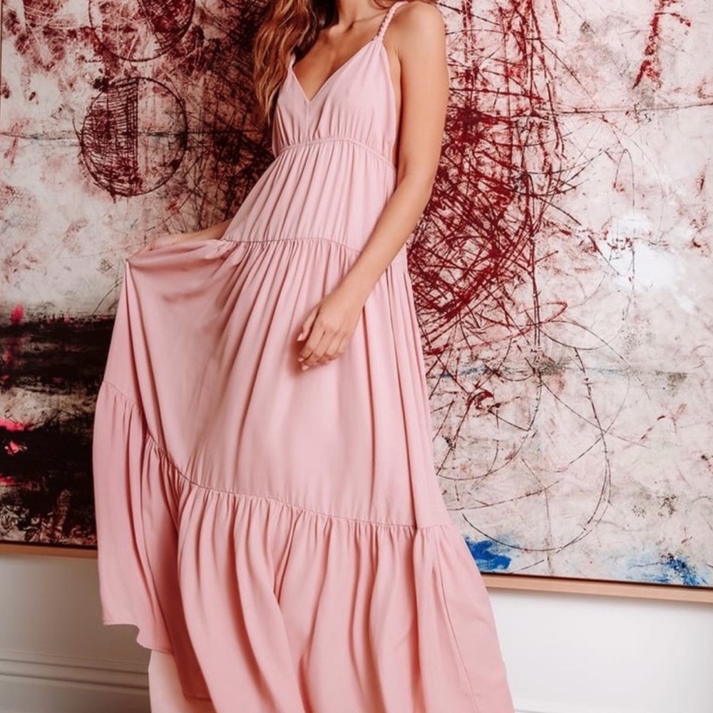 Lulu's Pink Maxi Dress